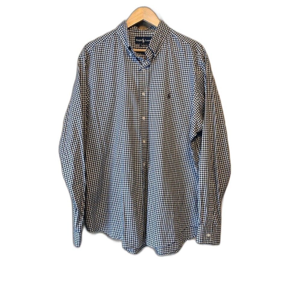 Ralph Lauren plaid XL blue label purple pony